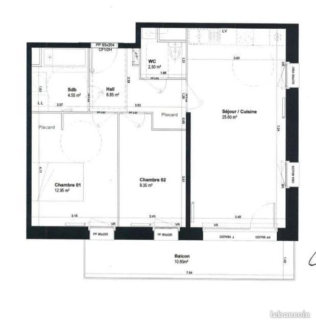 Appartement à louer, 61m², Lesquin