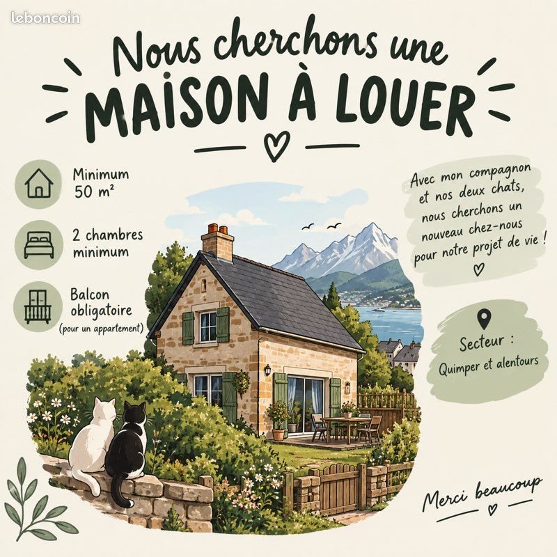 Maison à louer, 50m², Quimper