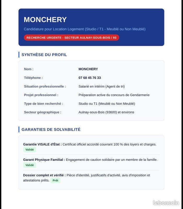 Appartement à louer, 32m², Aulnay-sous-Bois
