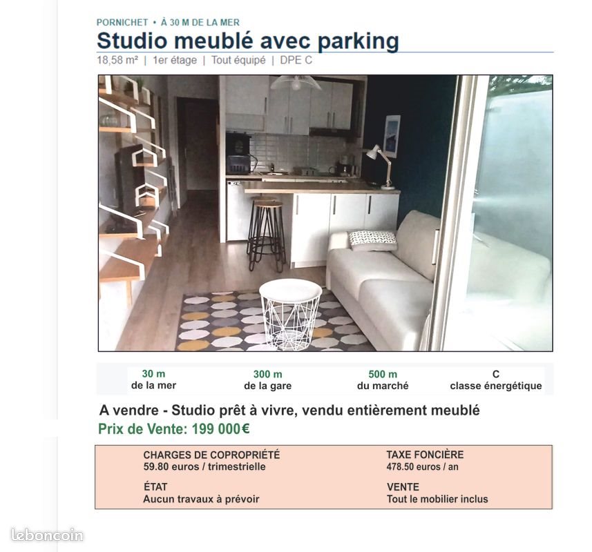 Appartement à vendre, 18m², Pornichet
