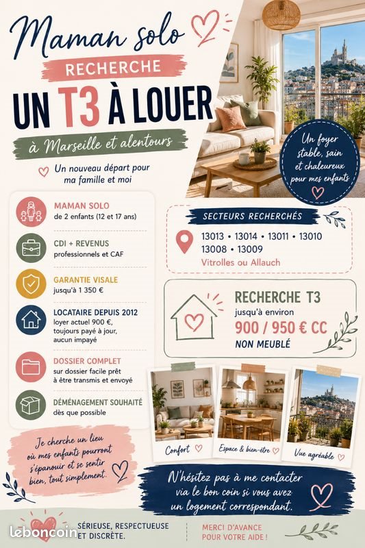Appartement à louer, 56m², Marseille 14ème