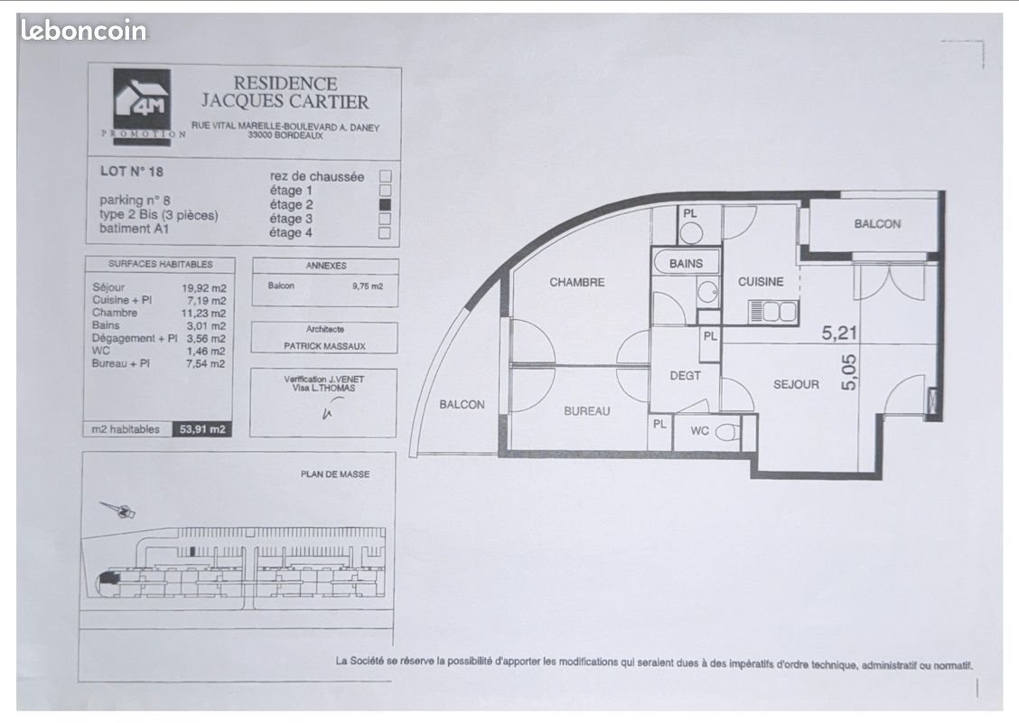 Appartement à vendre, 54m², Bordeaux