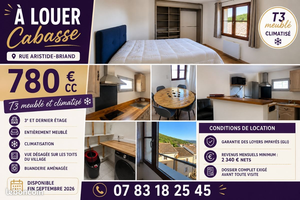 Appartement à louer, 63m², Cabasse