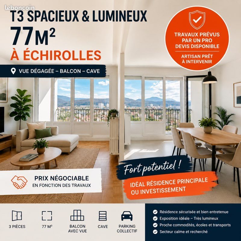 Appartement à vendre, 77m², Echirolles