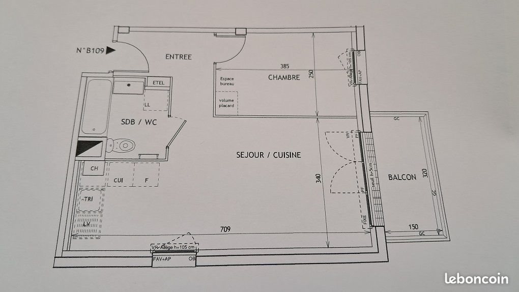 Appartement à louer, 40m², Challans