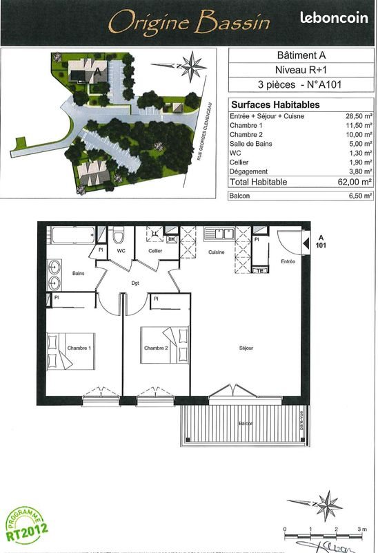 Appartement à vendre, 62m², Biganos