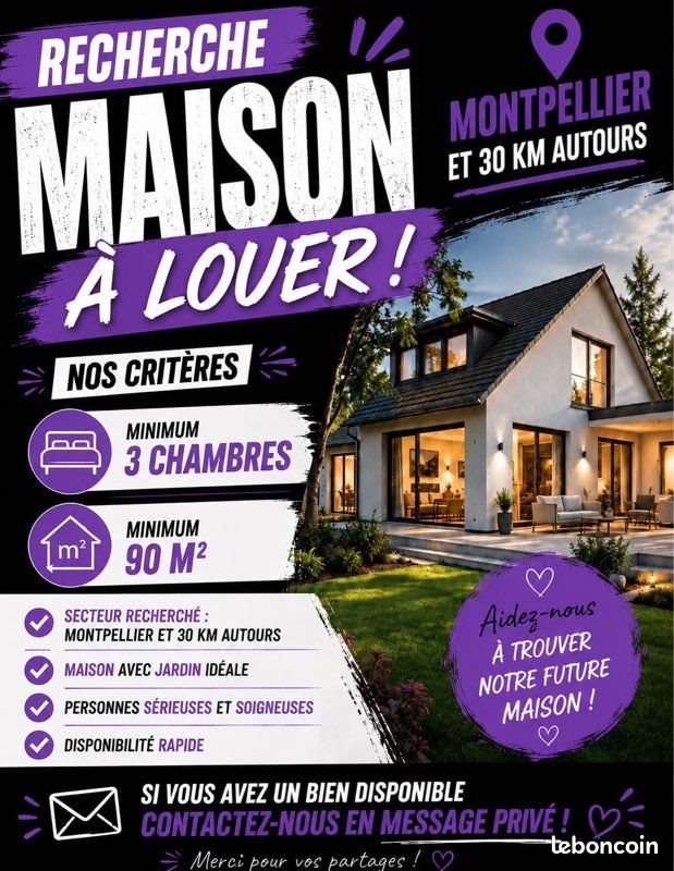 Maison à louer, 90m², Montpellier