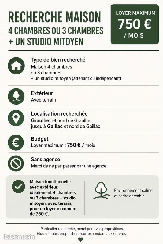 Maison à louer, 90m², Graulhet
