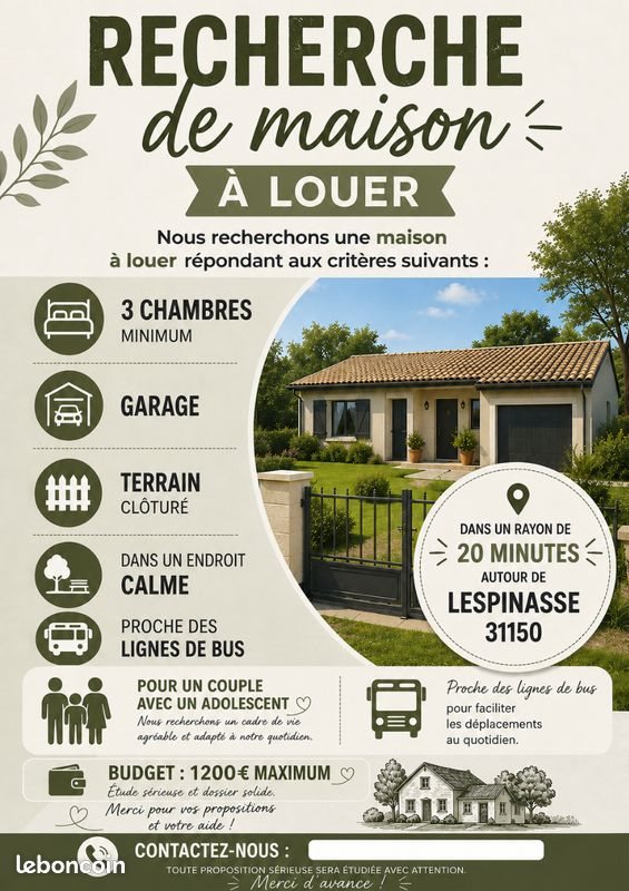 Maison à louer, 100m², Gagnac-sur-Garonne