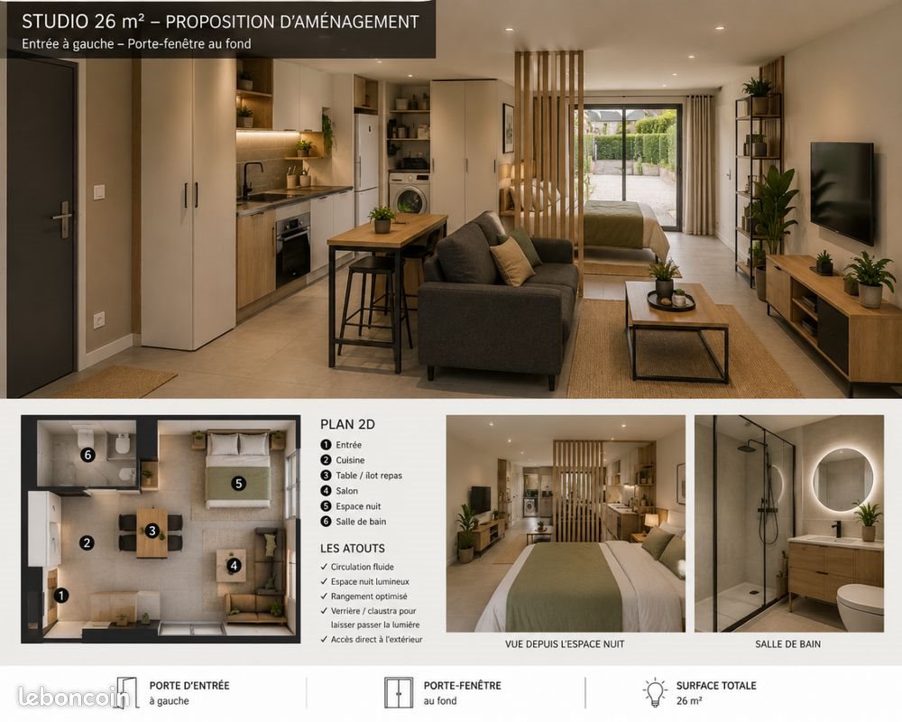Appartement à louer, 27m², Saint-Avé