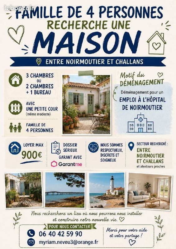 Maison à louer, 80m², Sallertaine
