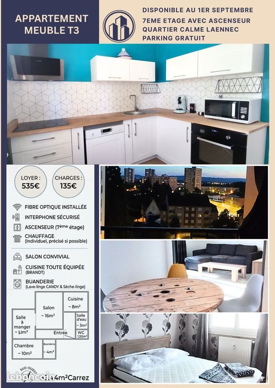 Appartement à louer, 59m², Chalon-sur-Saône