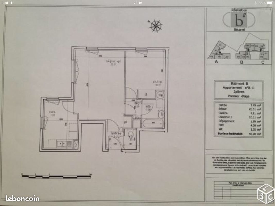 Appartement à vendre, 47m², Le Havre