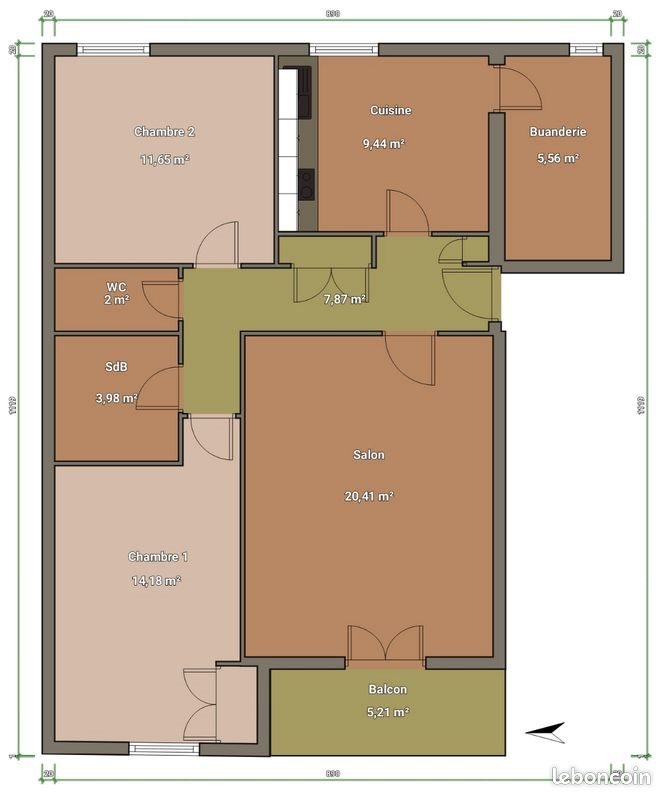 Appartement à louer, 74m², Fleurance