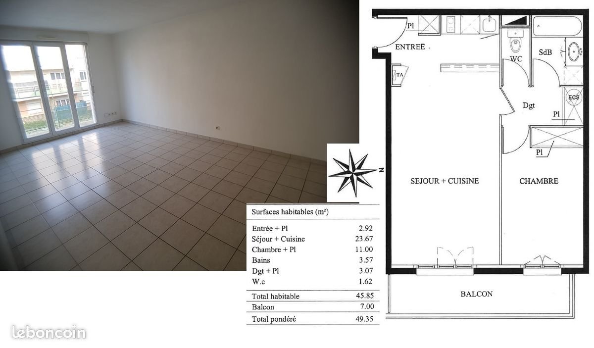 Appartement à louer, 46m², Limoges