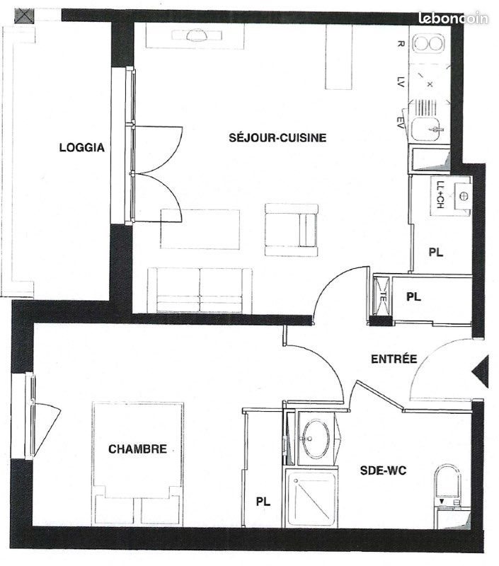 Appartement à louer, 42m², Bruges