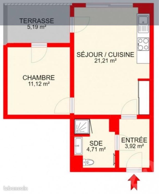 Appartement à louer, 41m², Tours