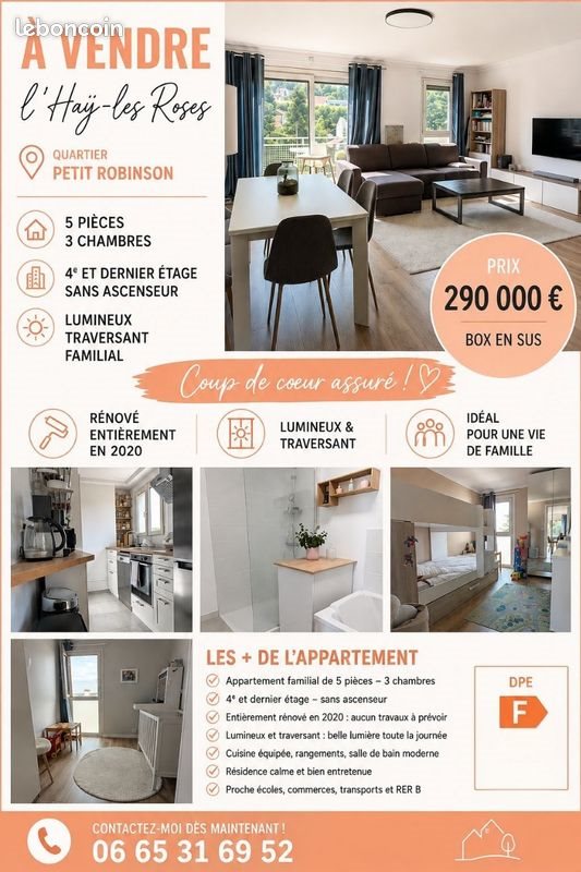 Appartement à vendre, 74m², L'Haÿ-les-Roses
