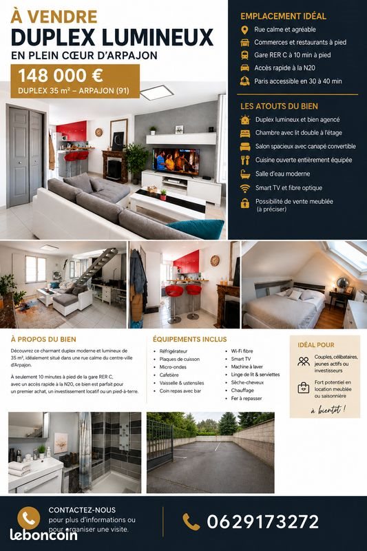 Appartement à vendre, 35m², Arpajon