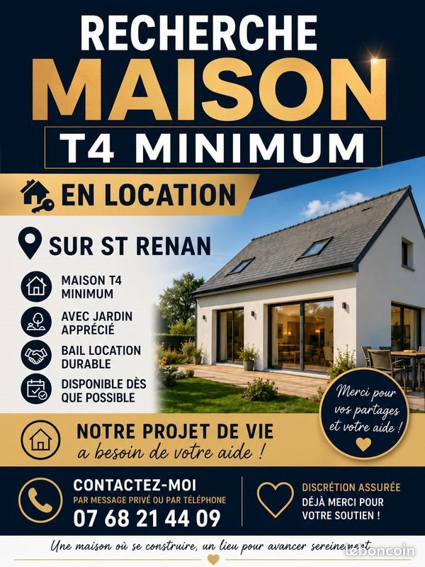 Maison à louer, 70m², Milizac