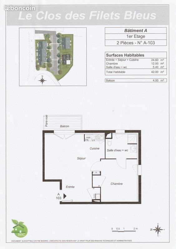 Appartement à vendre, 41m², Pont-l'Abbé