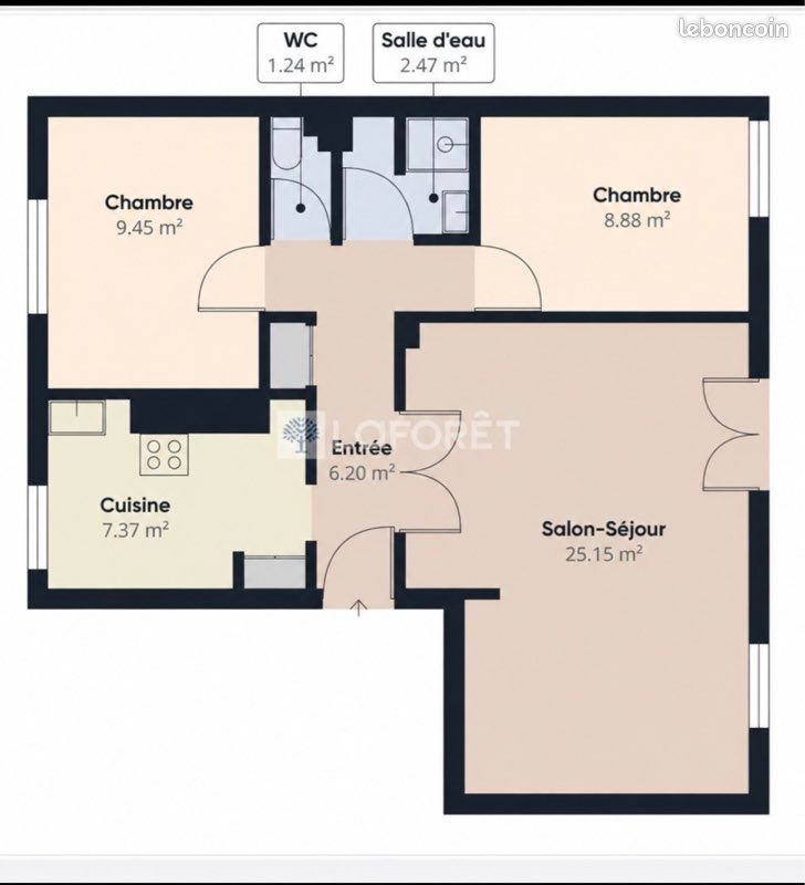 Appartement à louer, 62m², Mérignac