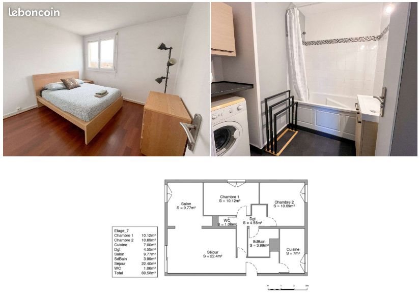 Appartement à louer, 69m², Mérignac
