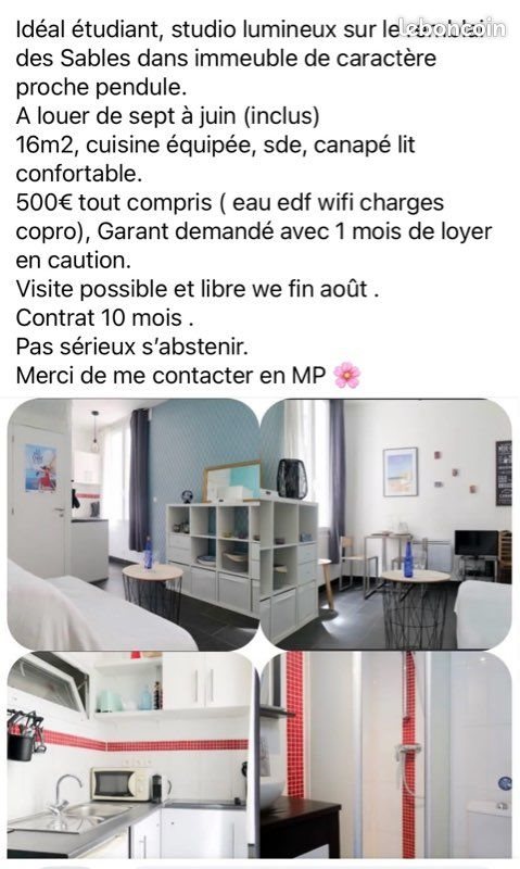 Appartement à louer, 16m², Les Sables-d'Olonne