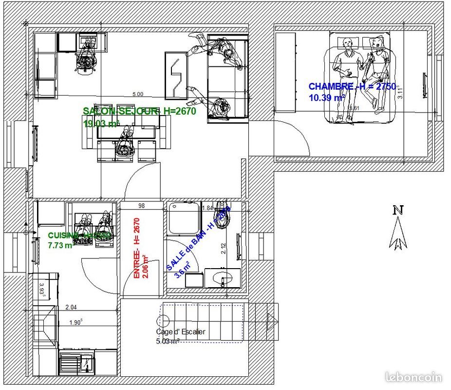 Appartement à louer, 42m², Lanester