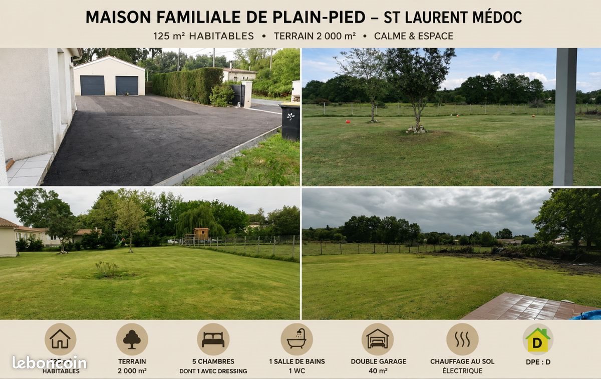 Maison à vendre, 127m², Saint-Laurent-Médoc