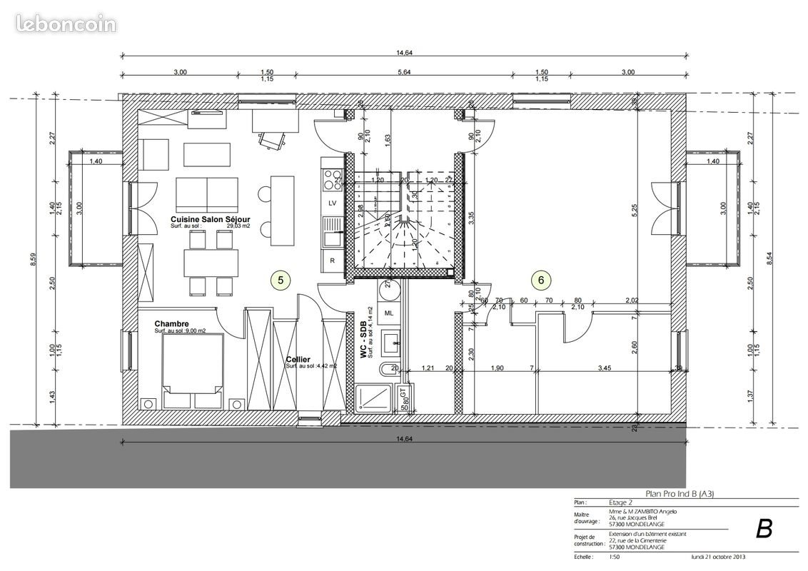 Appartement à louer, 47m², Mondelange