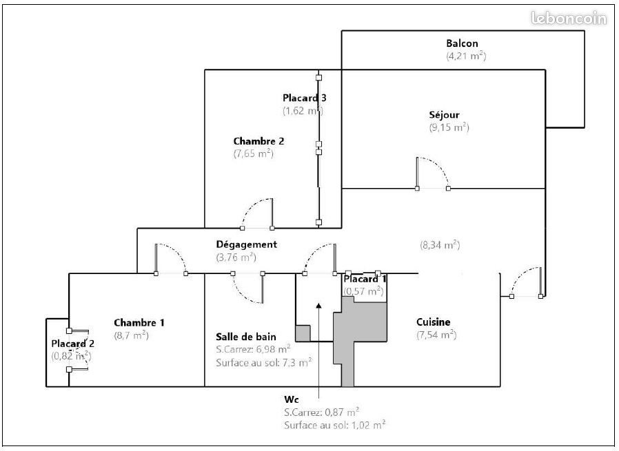 Appartement à vendre, 57m², Vandoeuvre-lès-Nancy