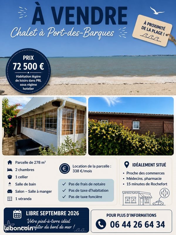 Maison à vendre, 50m², Port-des-Barques