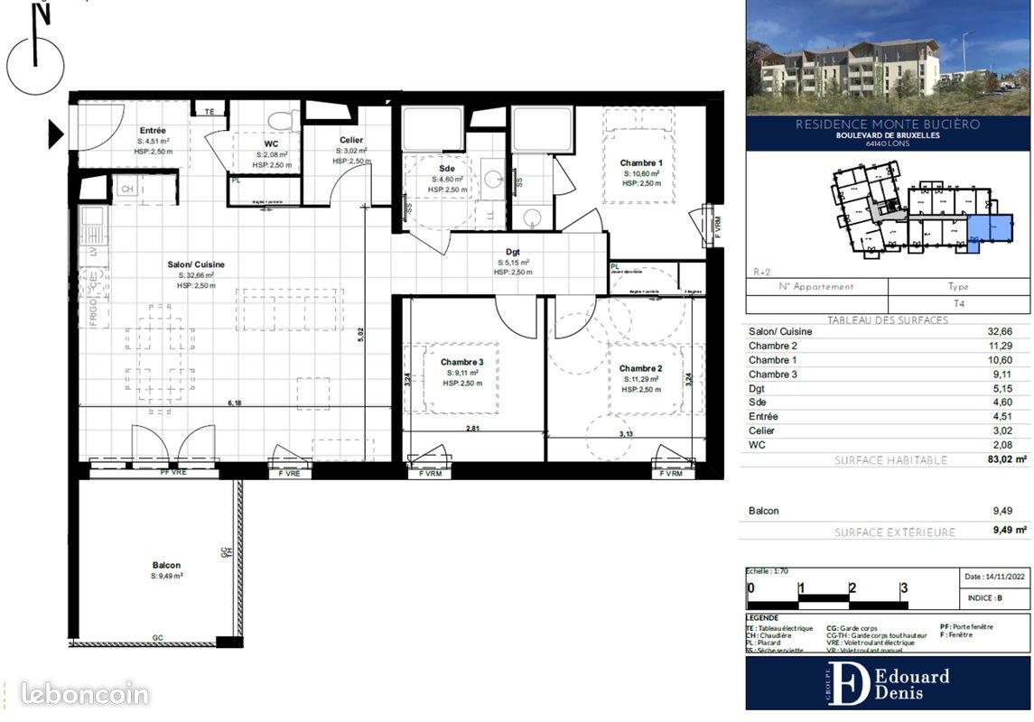 Appartement à vendre, 83m², Lons