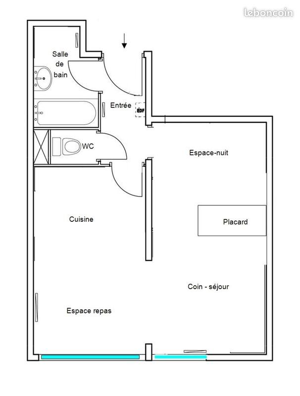 Appartement à louer, 38m², Tullins