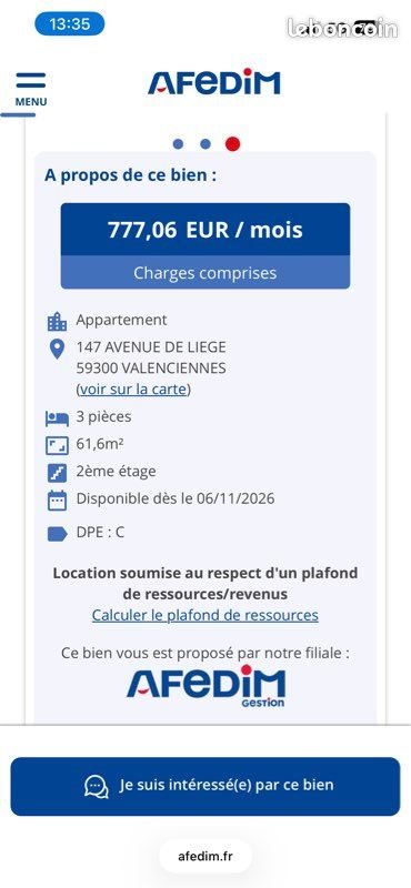 Appartement à louer, 61m², Valenciennes