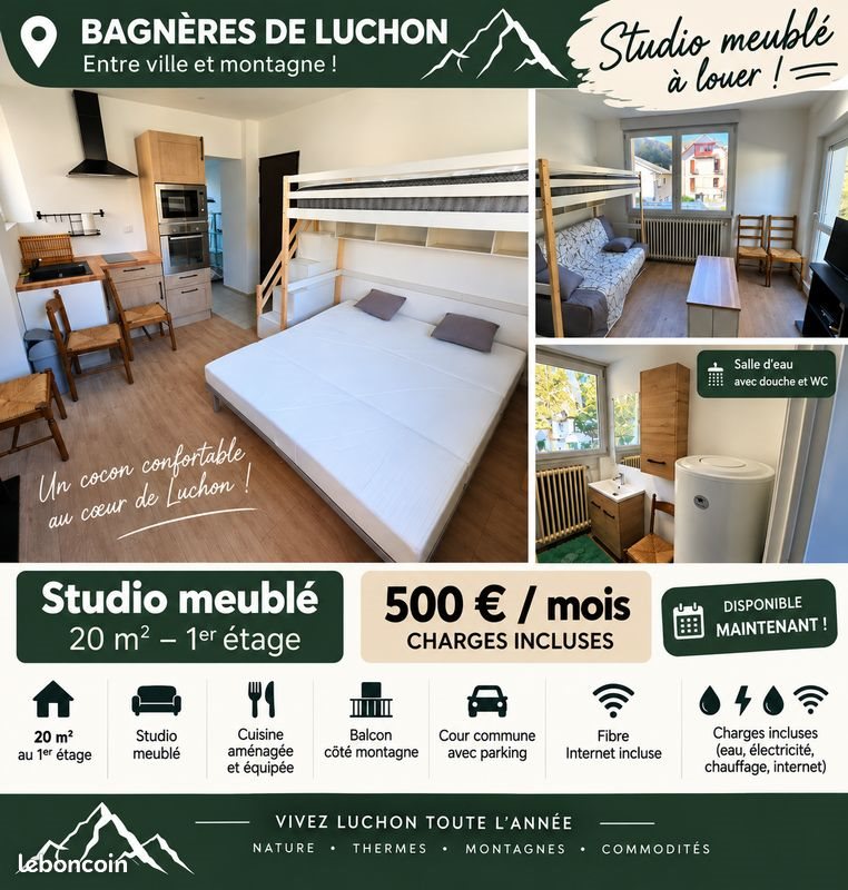 Appartement à louer, 20m², Bagnères-de-Luchon