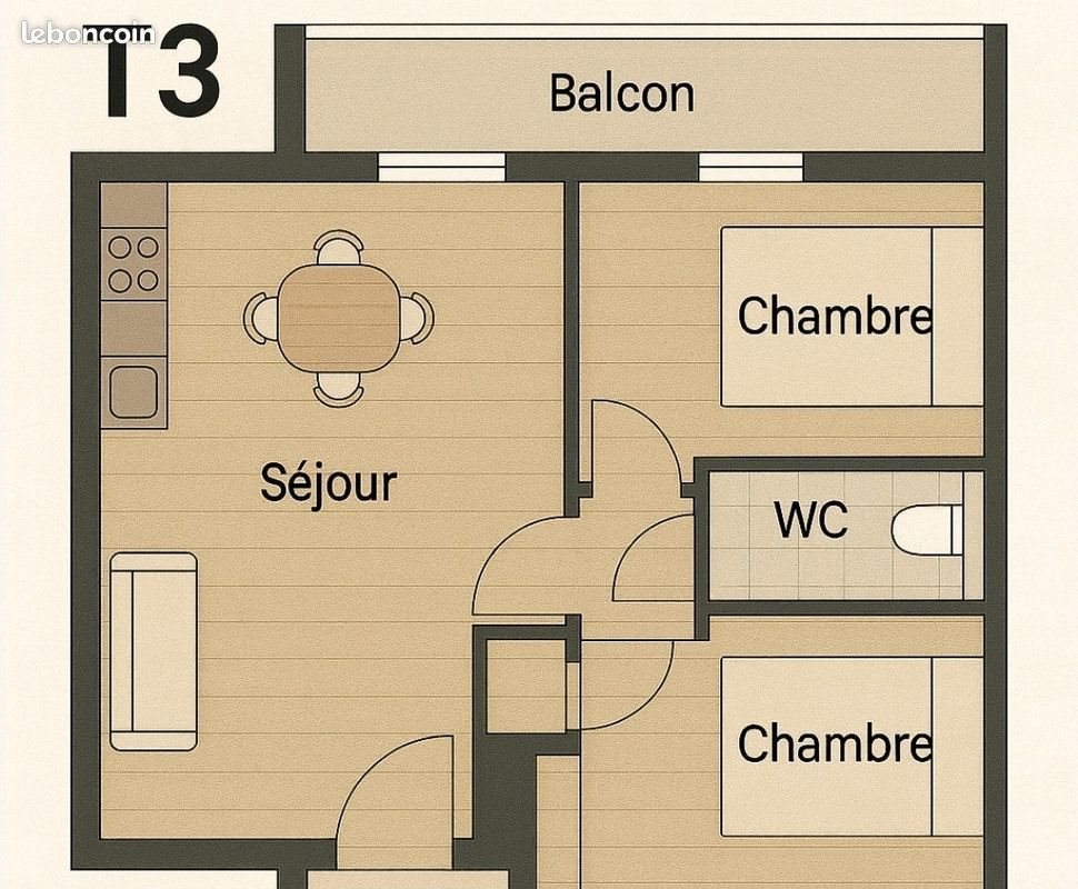 Appartement à louer, 50m², Castelginest