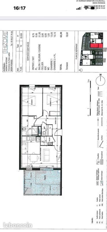 Appartement à louer, 62m², Le Rheu