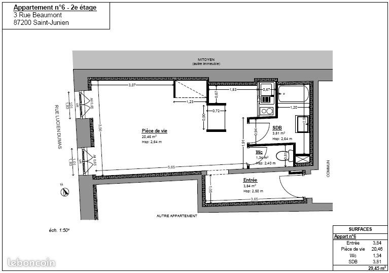 Appartement à louer, 29m², Saint-Junien
