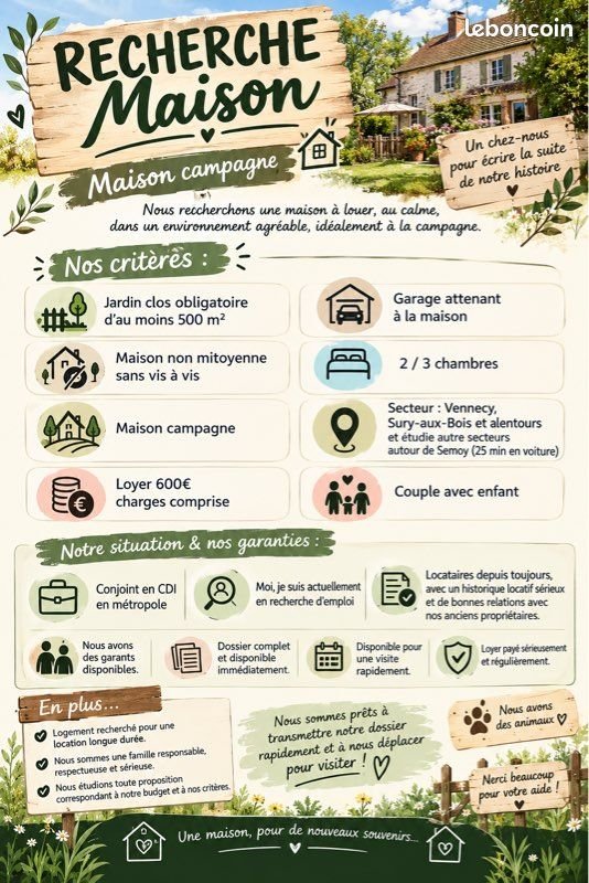 Maison à louer, 70m², Thimory