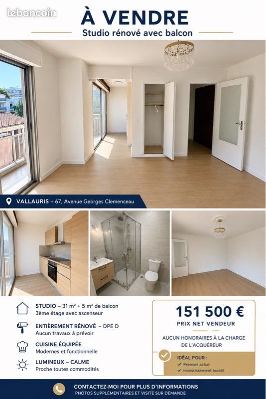 Appartement à vendre, 31m², Vallauris