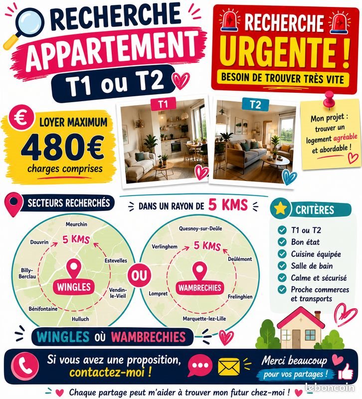 Appartement à louer, 25m², Wingles