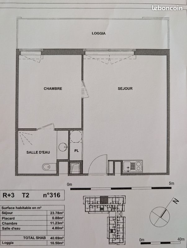Appartement à louer, 41m², Clermont-Ferrand