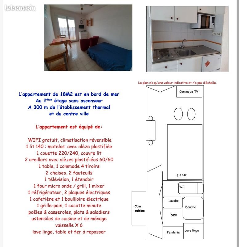 Appartement à vendre, 18m², Balaruc-les-Bains