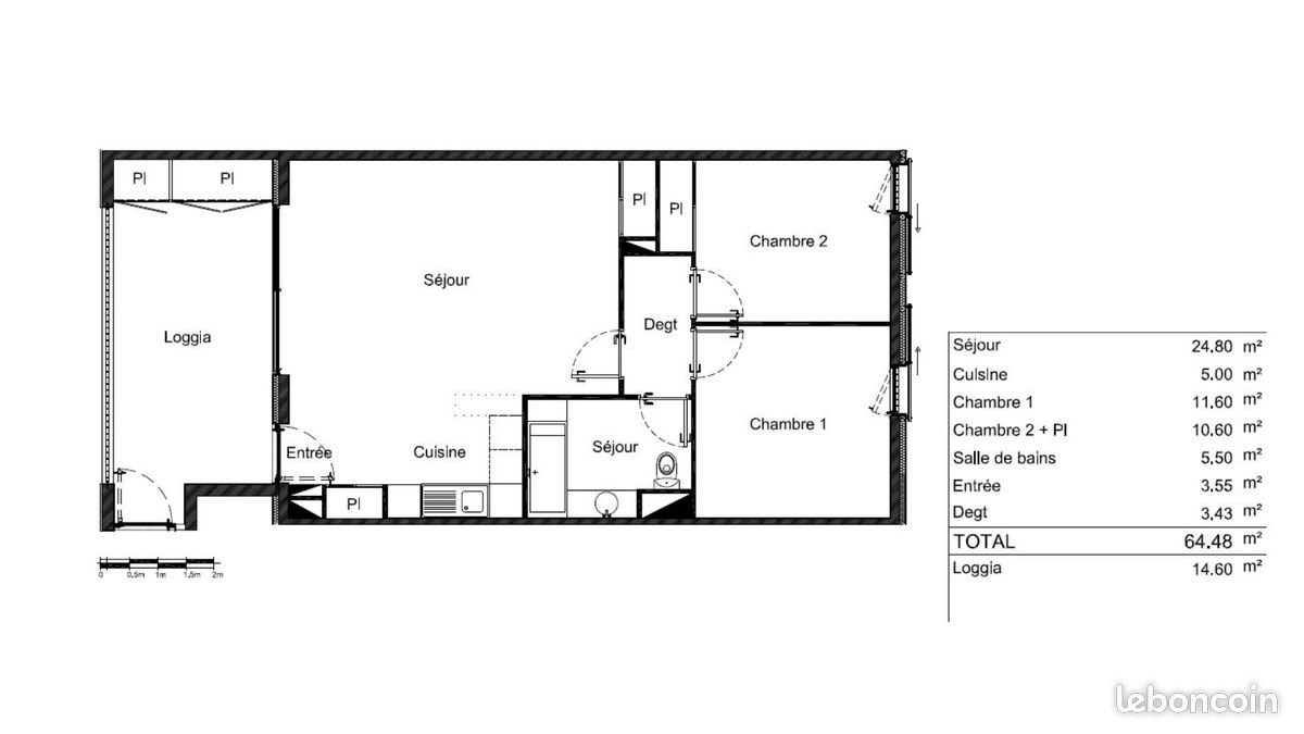 Appartement à louer, 64m², Blagnac