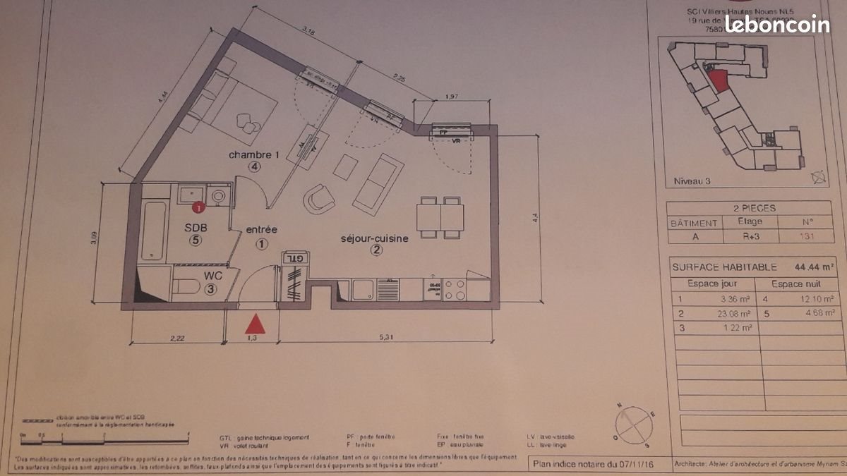 Appartement à louer, 44m², Villiers-sur-Marne
