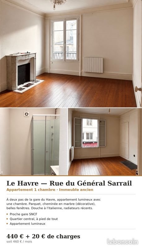 Appartement à louer, 43m², Le Havre