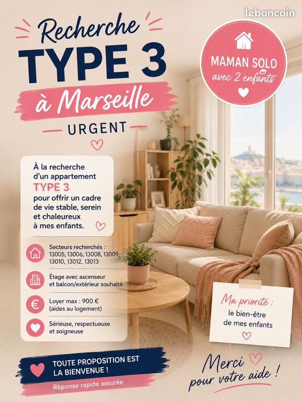 Appartement à louer, 55m², Marseille 13ème