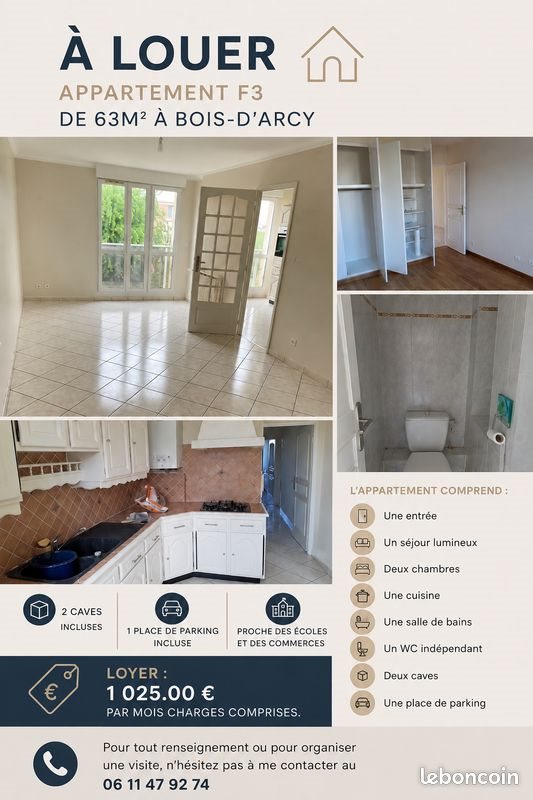 Appartement à louer, 61m², Bois-d'Arcy